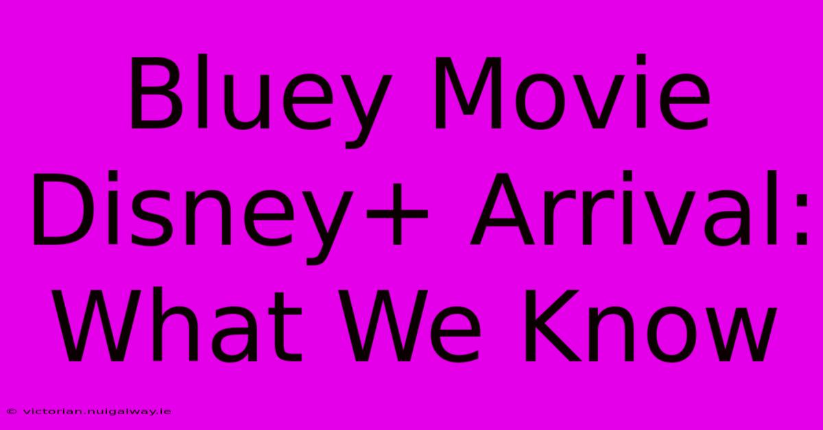 Bluey Movie Disney+ Arrival: What We Know