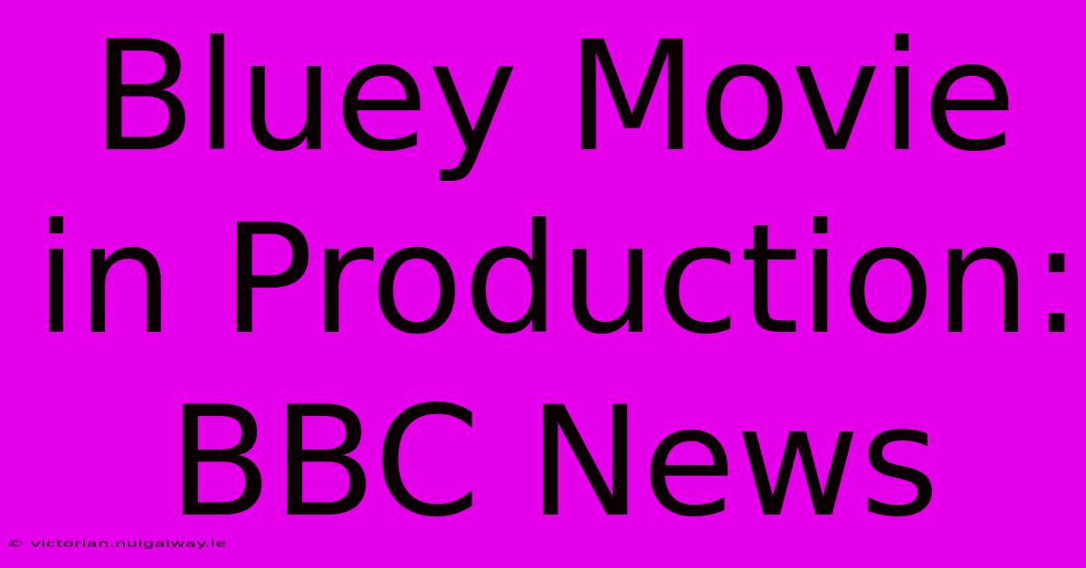 Bluey Movie In Production: BBC News