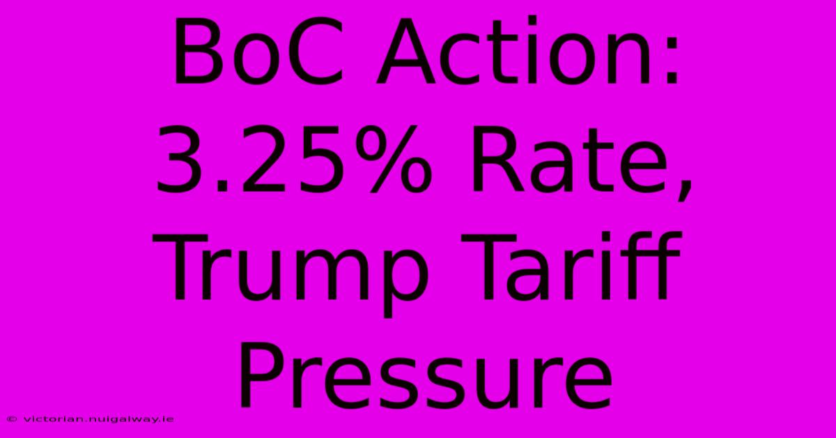 BoC Action: 3.25% Rate, Trump Tariff Pressure