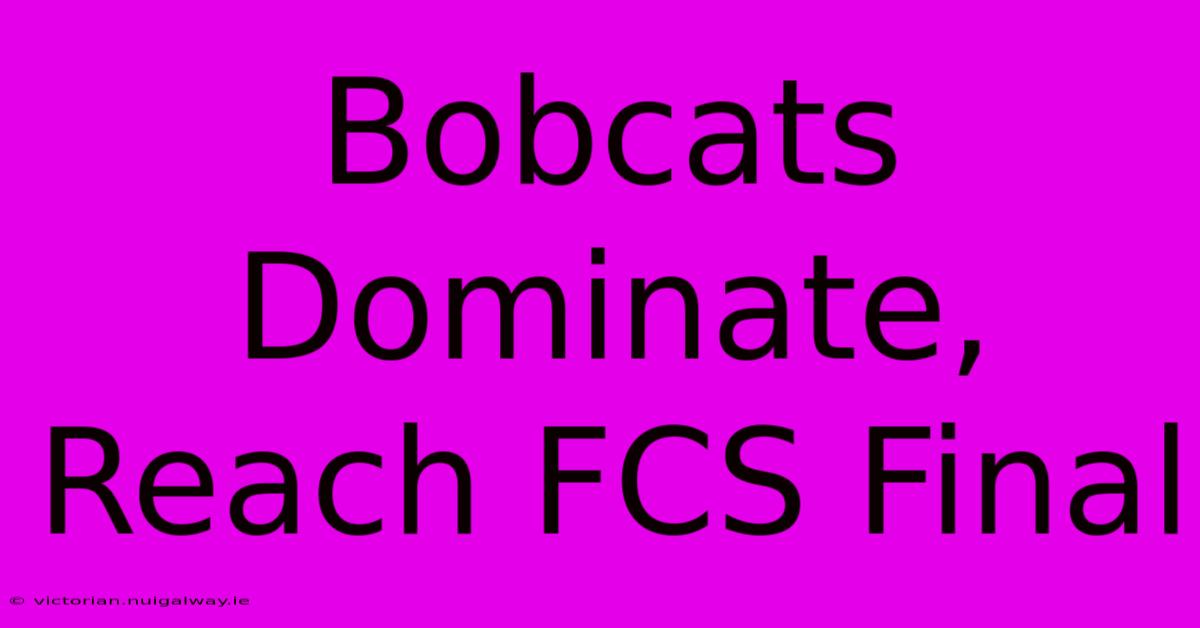 Bobcats Dominate, Reach FCS Final