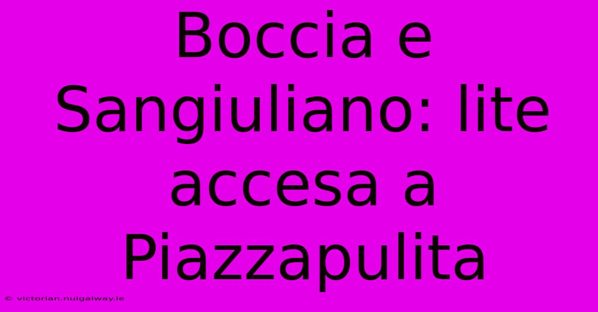 Boccia E Sangiuliano: Lite Accesa A Piazzapulita