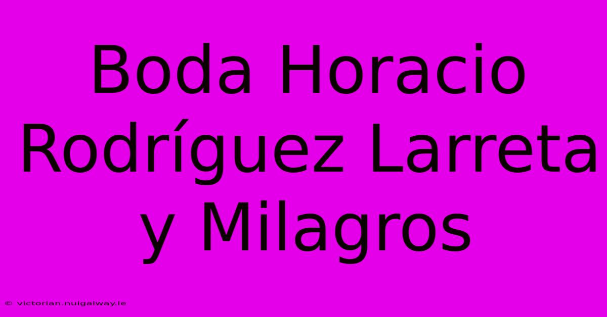 Boda Horacio Rodríguez Larreta Y Milagros