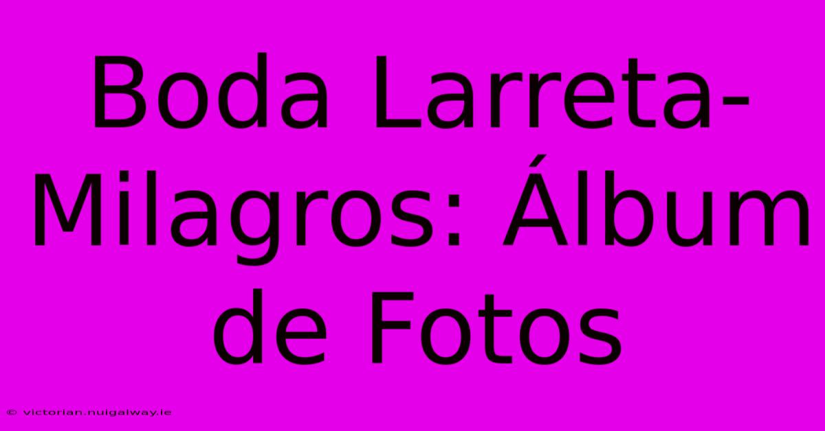 Boda Larreta-Milagros: Álbum De Fotos