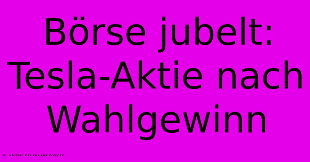 Börse Jubelt: Tesla-Aktie Nach Wahlgewinn