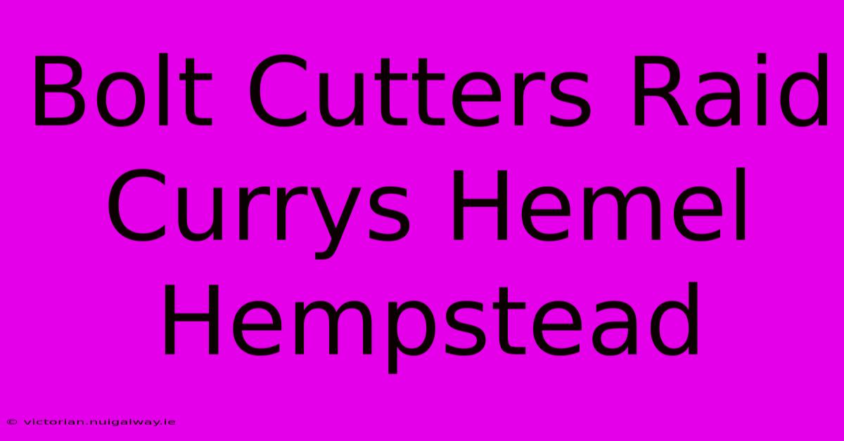 Bolt Cutters Raid Currys Hemel Hempstead