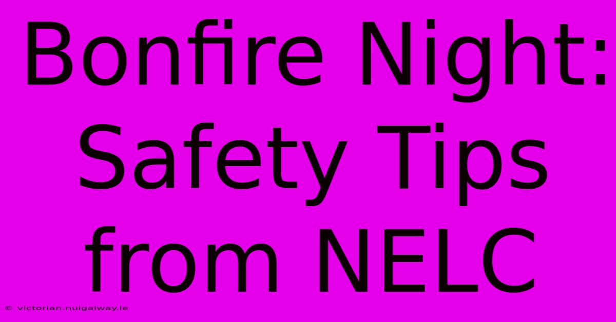 Bonfire Night: Safety Tips From NELC