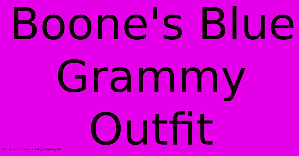 Boone's Blue Grammy Outfit