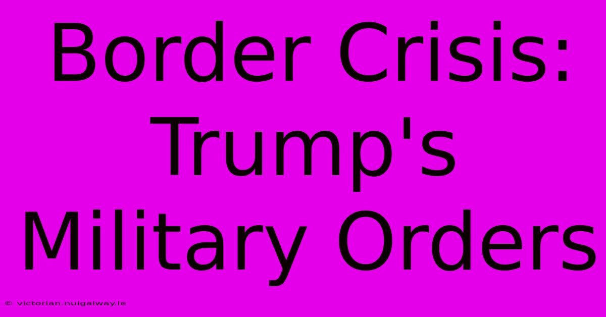 Border Crisis: Trump's Military Orders