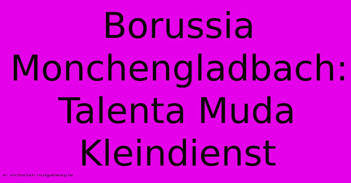 Borussia Monchengladbach: Talenta Muda Kleindienst