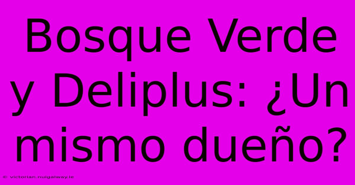 Bosque Verde Y Deliplus: ¿Un Mismo Dueño?