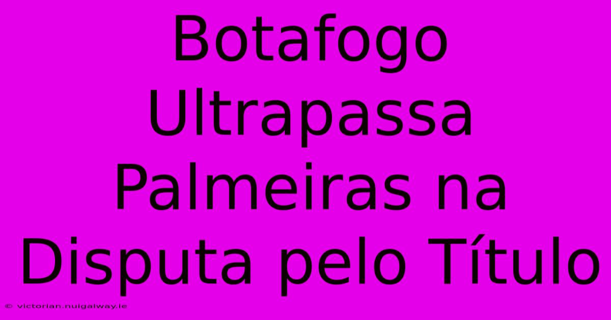 Botafogo Ultrapassa Palmeiras Na Disputa Pelo Título