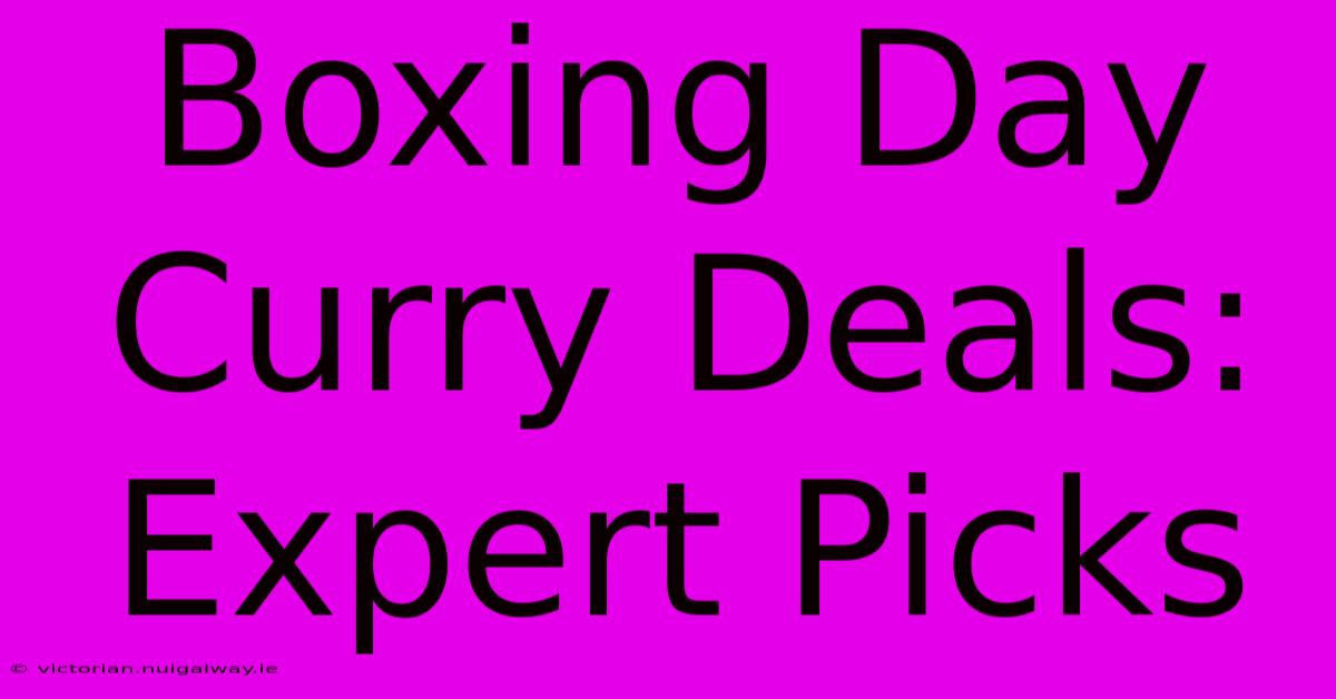 Boxing Day Curry Deals: Expert Picks