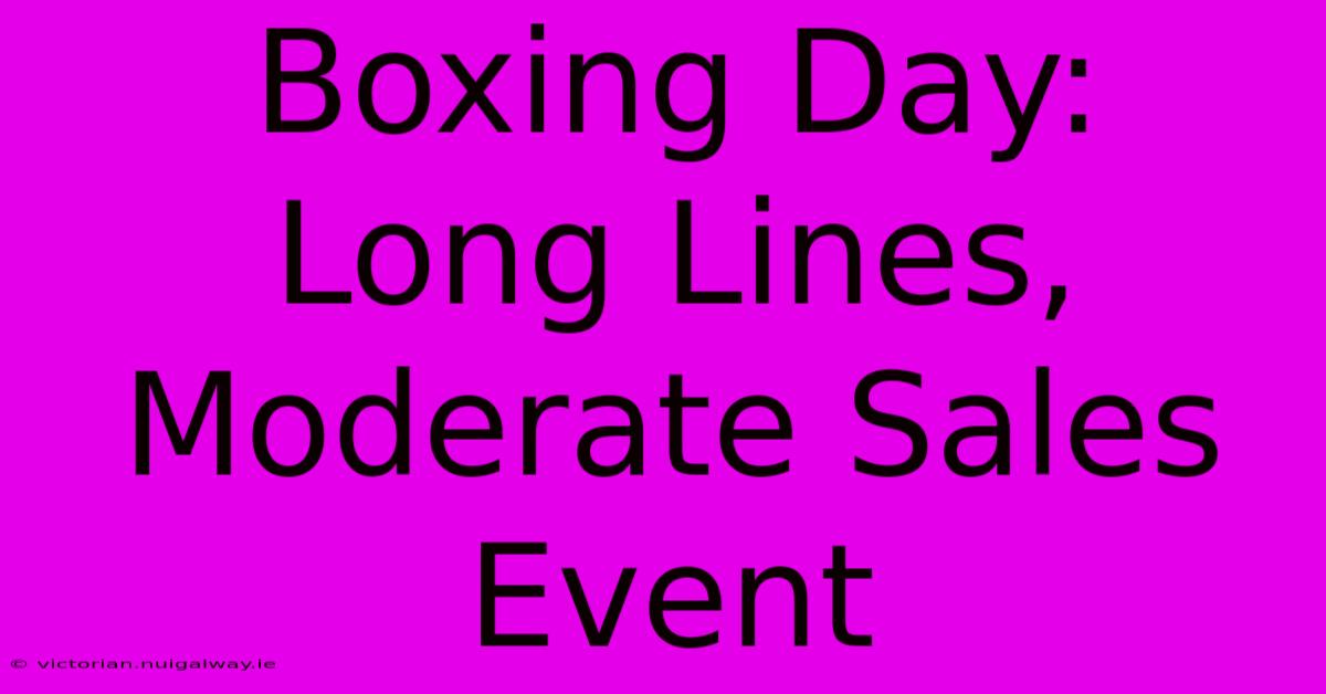 Boxing Day:  Long Lines, Moderate Sales Event