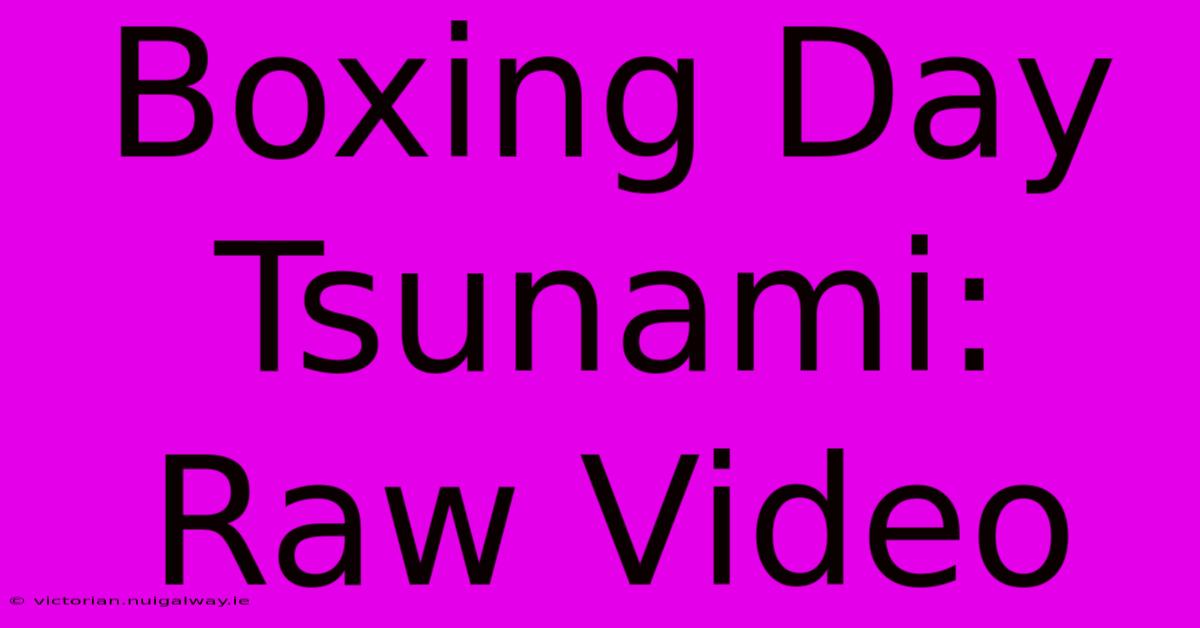 Boxing Day Tsunami: Raw Video