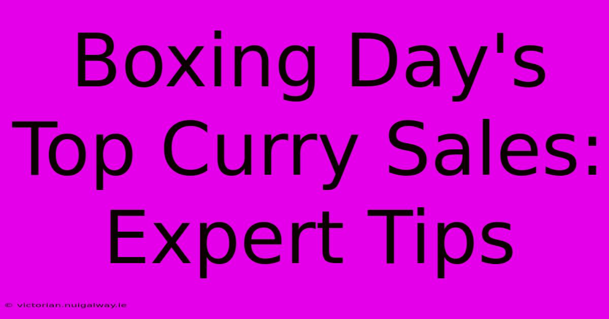 Boxing Day's Top Curry Sales: Expert Tips