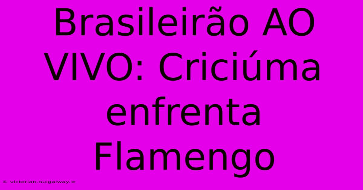 Brasileirão AO VIVO: Criciúma Enfrenta Flamengo