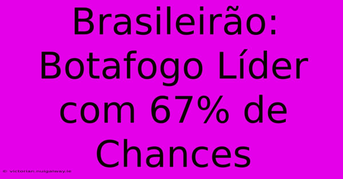 Brasileirão: Botafogo Líder Com 67% De Chances