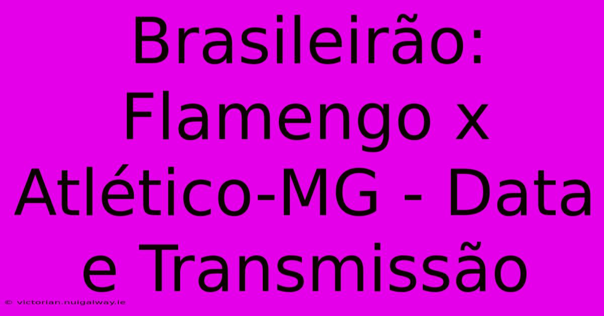 Brasileirão: Flamengo X Atlético-MG - Data E Transmissão