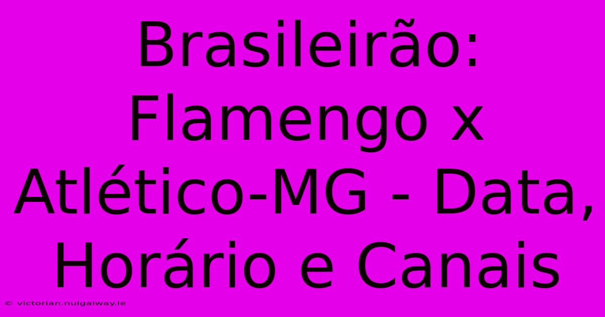 Brasileirão: Flamengo X Atlético-MG - Data, Horário E Canais 