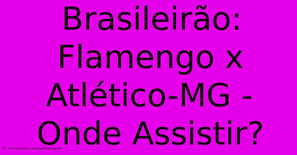 Brasileirão: Flamengo X Atlético-MG - Onde Assistir?