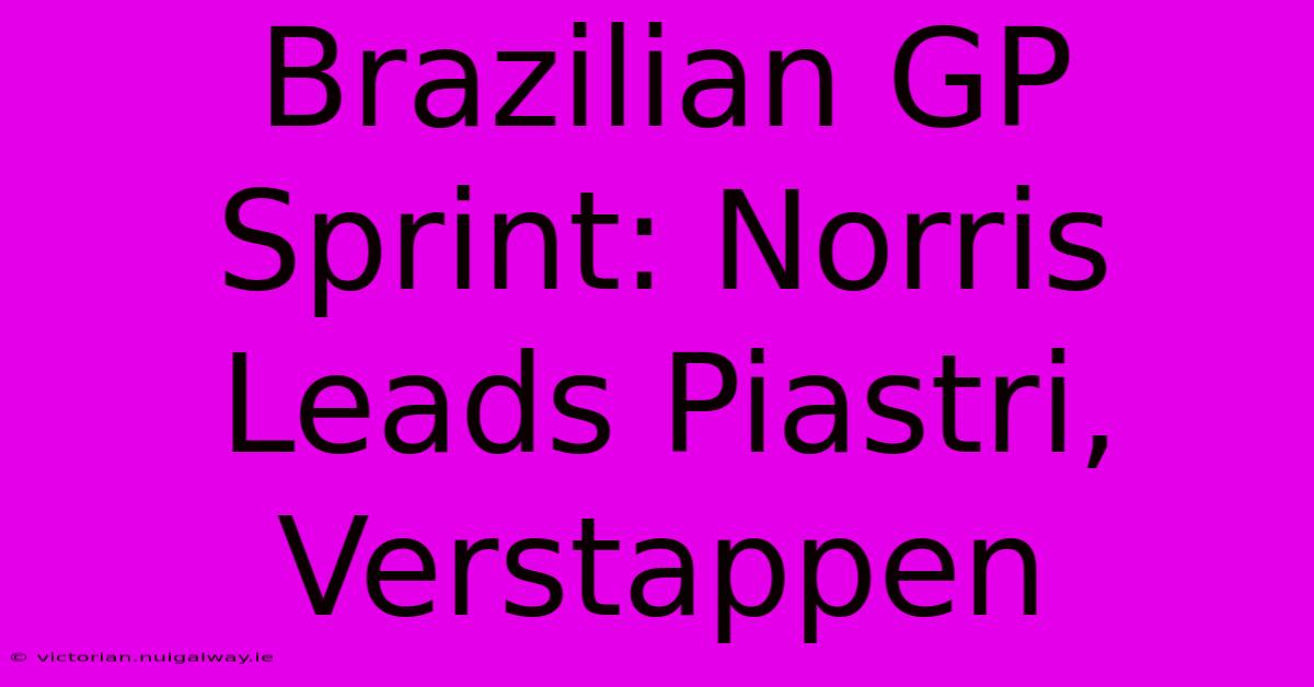 Brazilian GP Sprint: Norris Leads Piastri, Verstappen