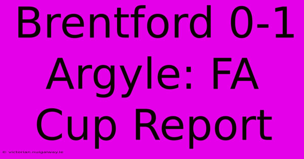 Brentford 0-1 Argyle: FA Cup Report