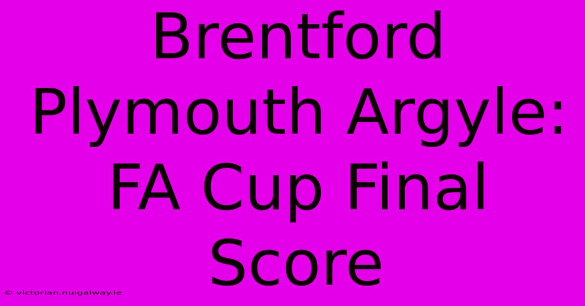 Brentford Plymouth Argyle: FA Cup Final Score