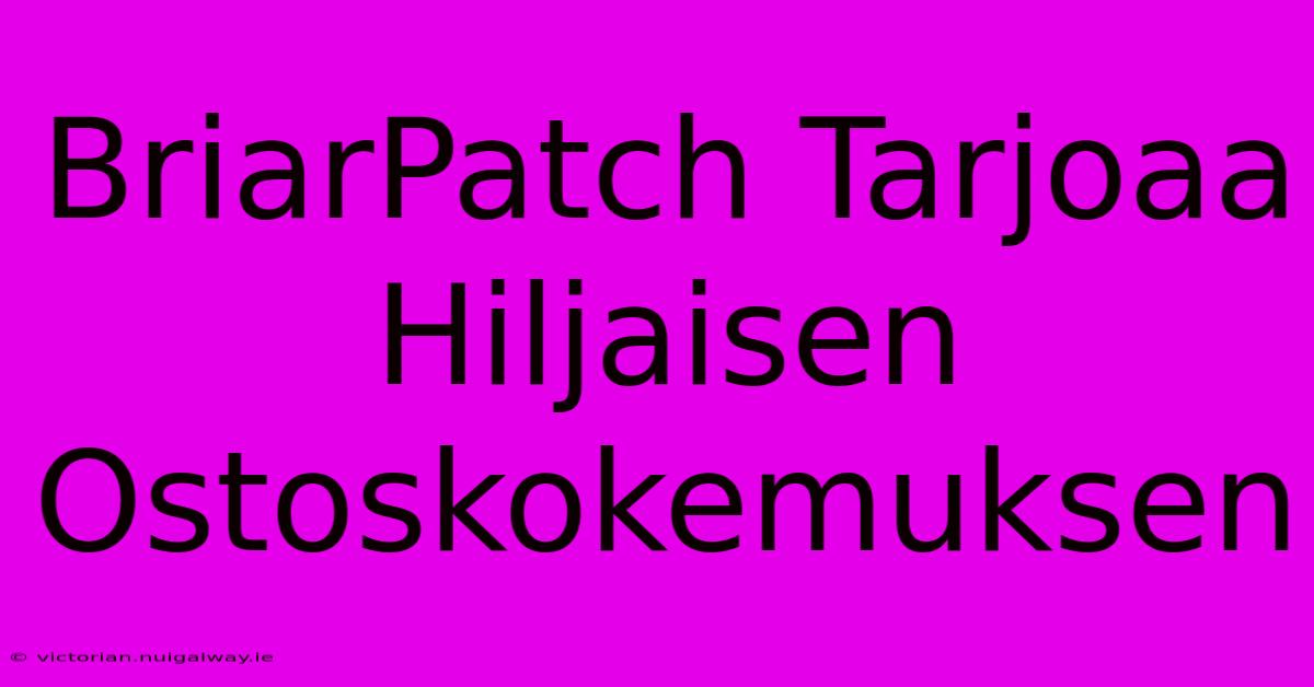 BriarPatch Tarjoaa Hiljaisen Ostoskokemuksen