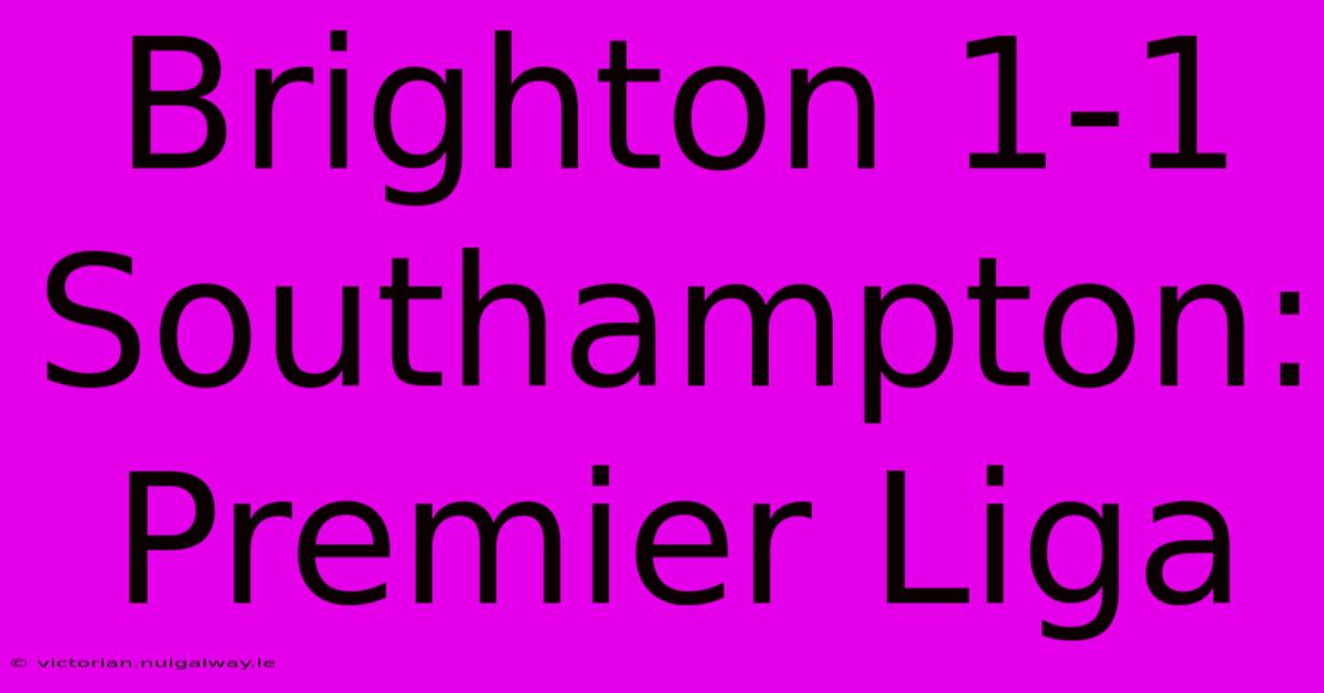 Brighton 1-1 Southampton: Premier Liga