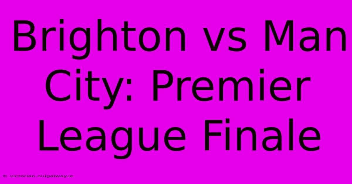 Brighton Vs Man City: Premier League Finale