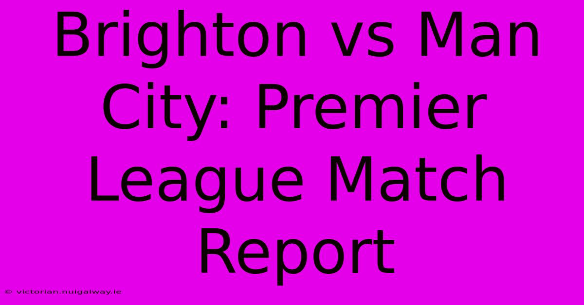 Brighton Vs Man City: Premier League Match Report