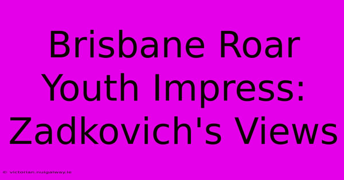 Brisbane Roar Youth Impress: Zadkovich's Views 