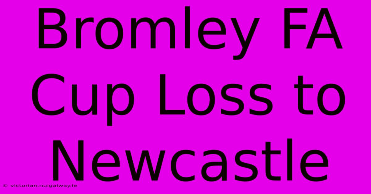 Bromley FA Cup Loss To Newcastle