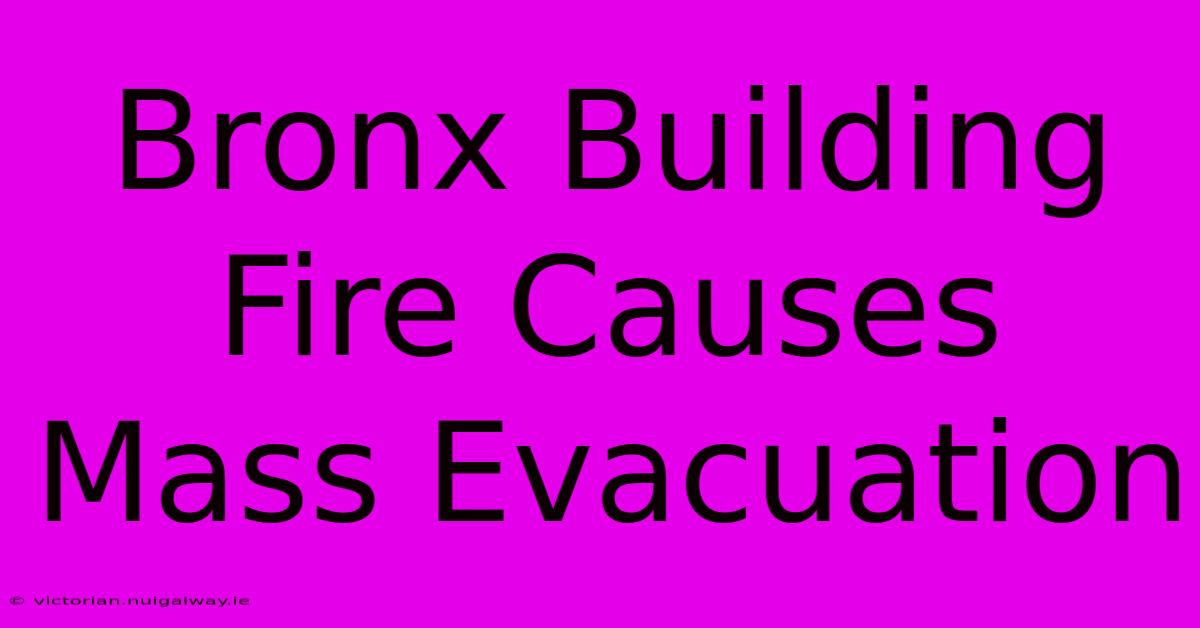 Bronx Building Fire Causes Mass Evacuation