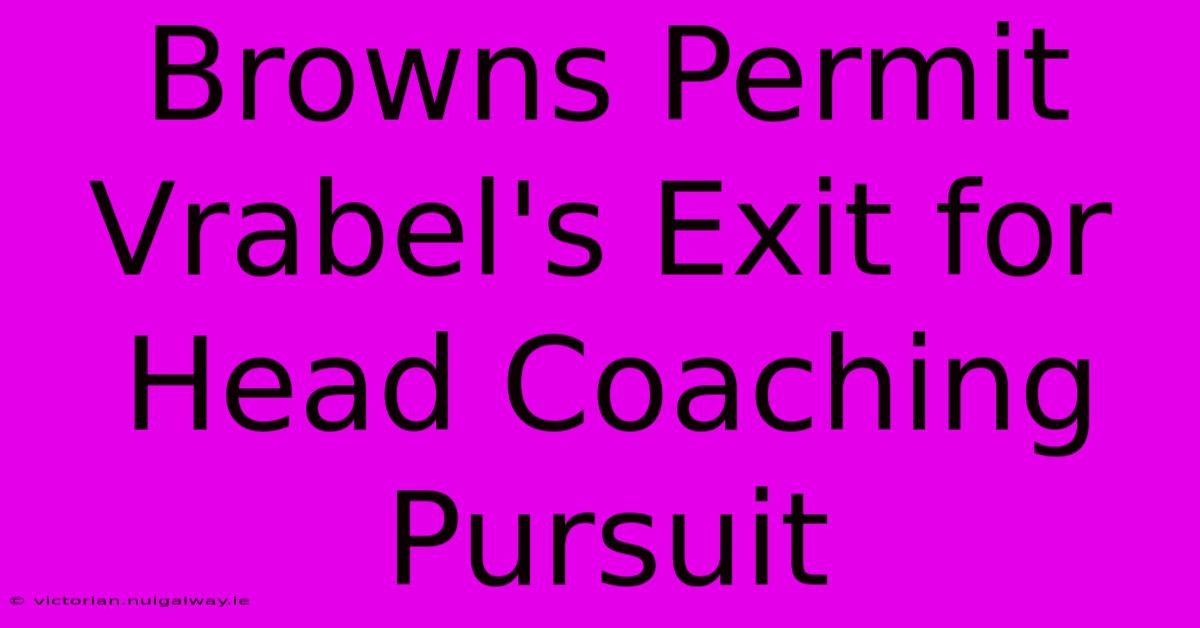 Browns Permit Vrabel's Exit For Head Coaching Pursuit