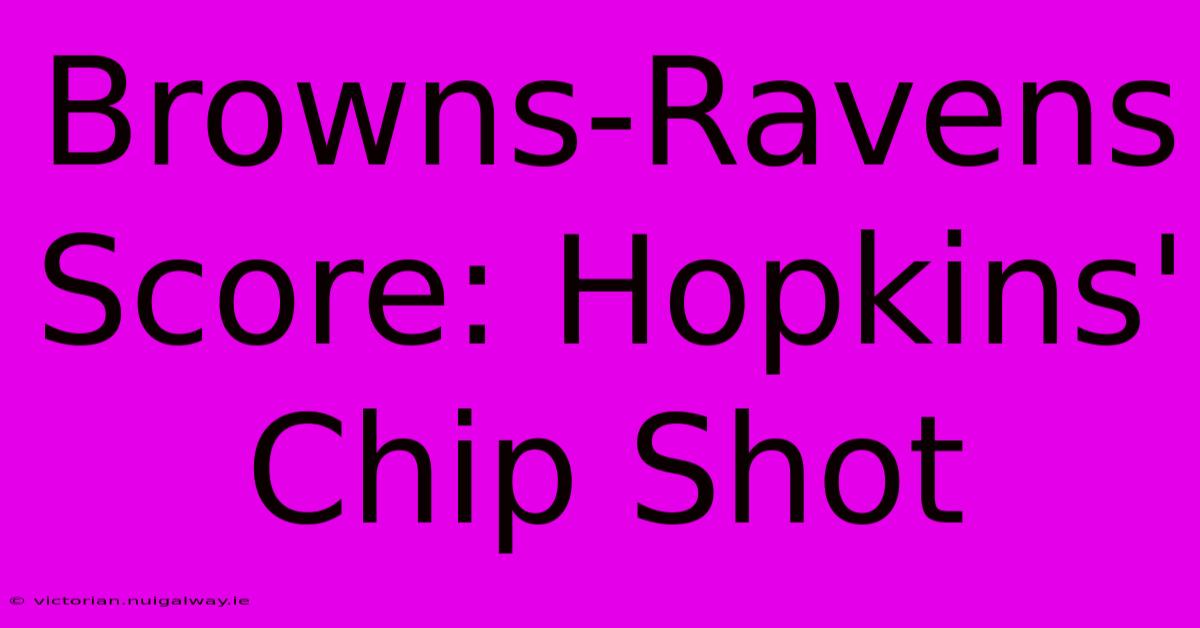 Browns-Ravens Score: Hopkins' Chip Shot