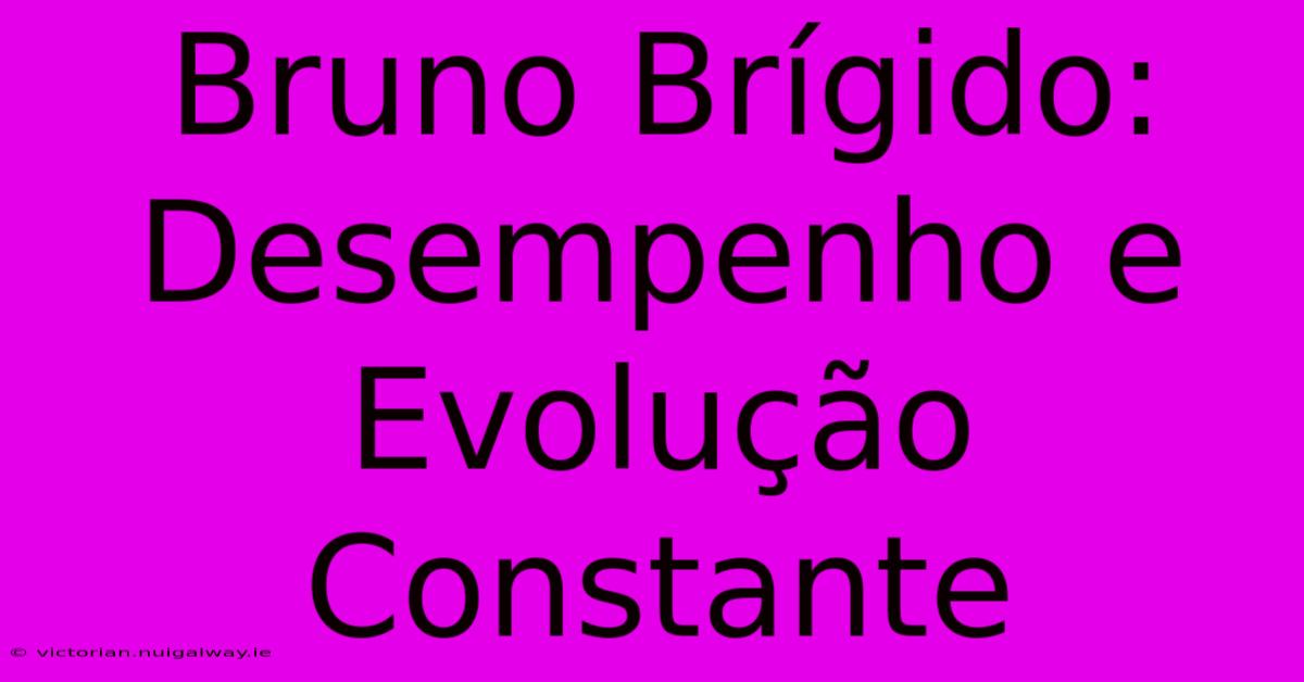 Bruno Brígido: Desempenho E Evolução Constante 