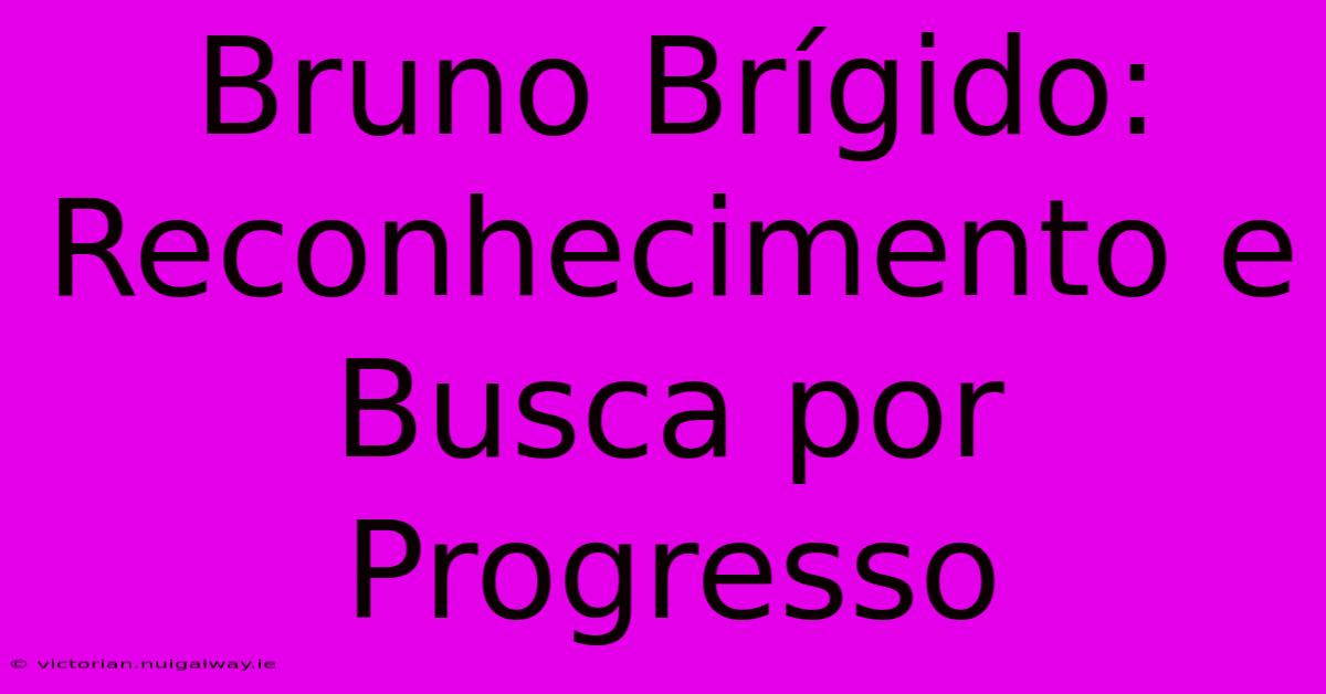 Bruno Brígido: Reconhecimento E Busca Por Progresso