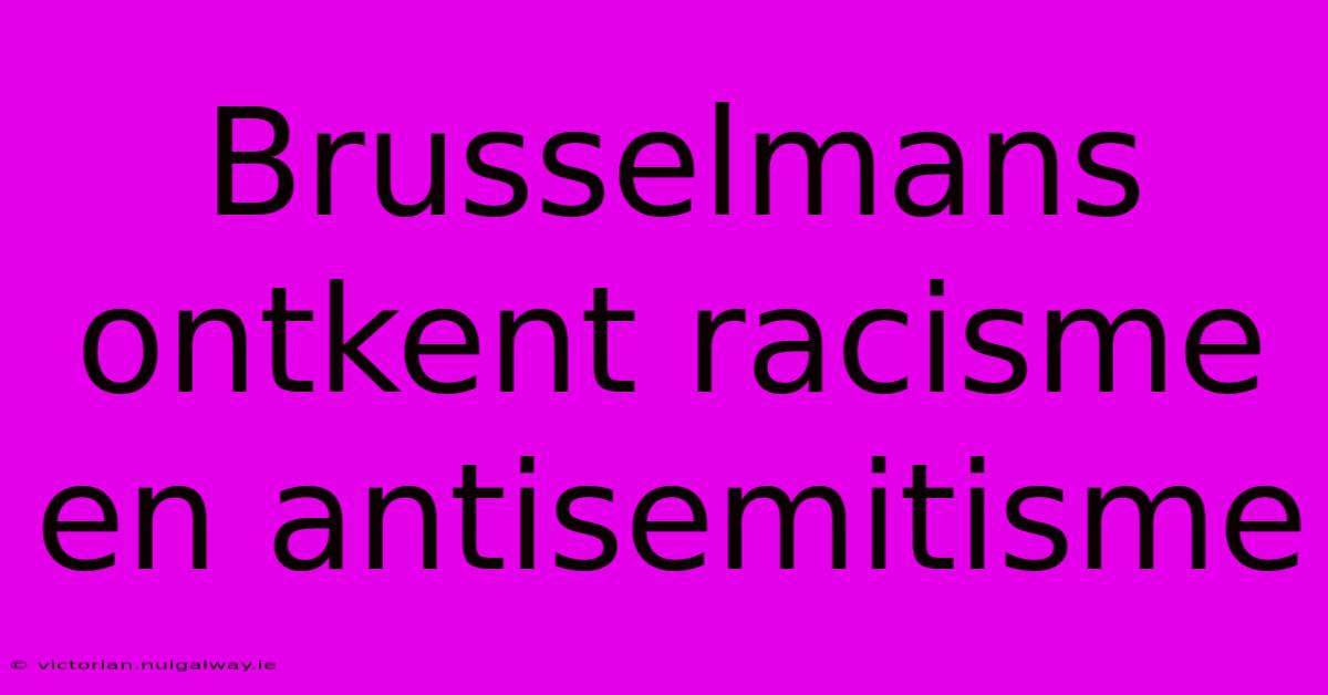 Brusselmans Ontkent Racisme En Antisemitisme