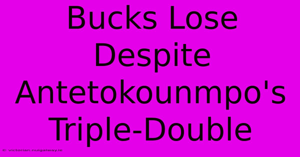 Bucks Lose Despite Antetokounmpo's Triple-Double