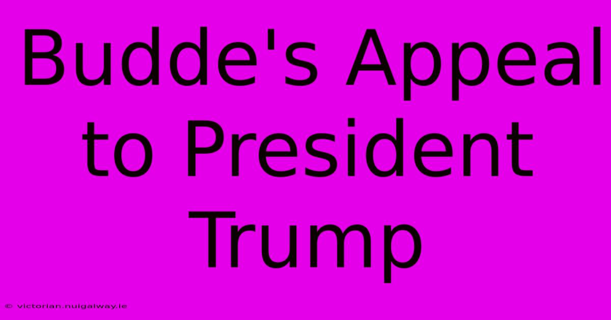 Budde's Appeal To President Trump