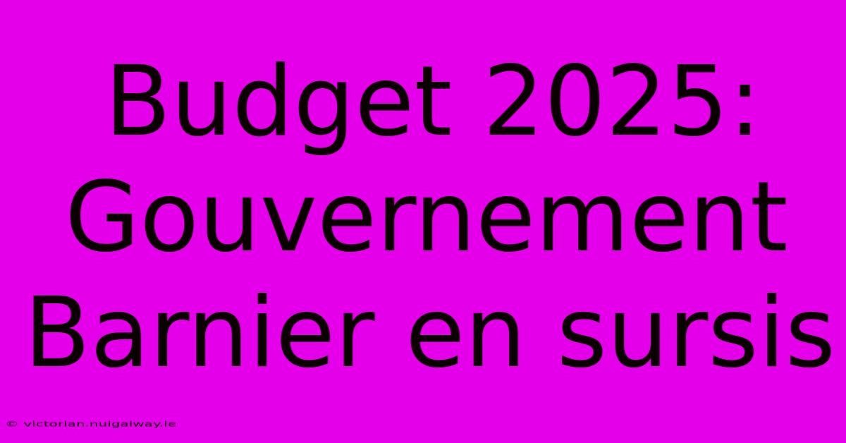 Budget 2025: Gouvernement Barnier En Sursis