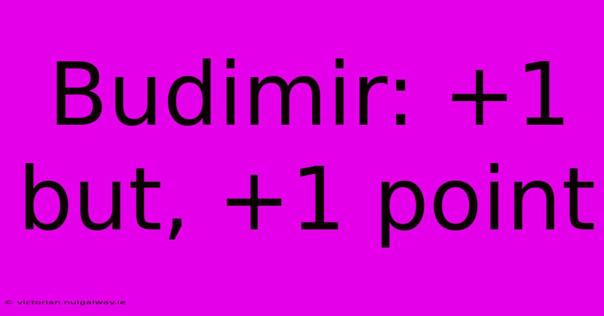 Budimir: +1 But, +1 Point