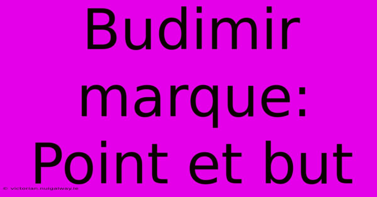 Budimir Marque: Point Et But