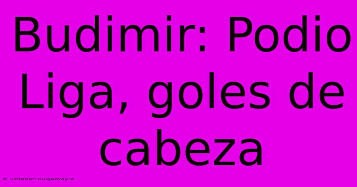 Budimir: Podio Liga, Goles De Cabeza