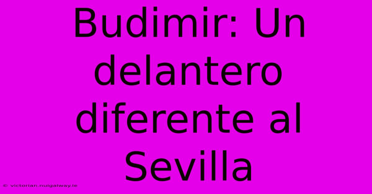 Budimir: Un Delantero Diferente Al Sevilla