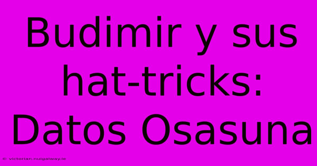 Budimir Y Sus Hat-tricks: Datos Osasuna