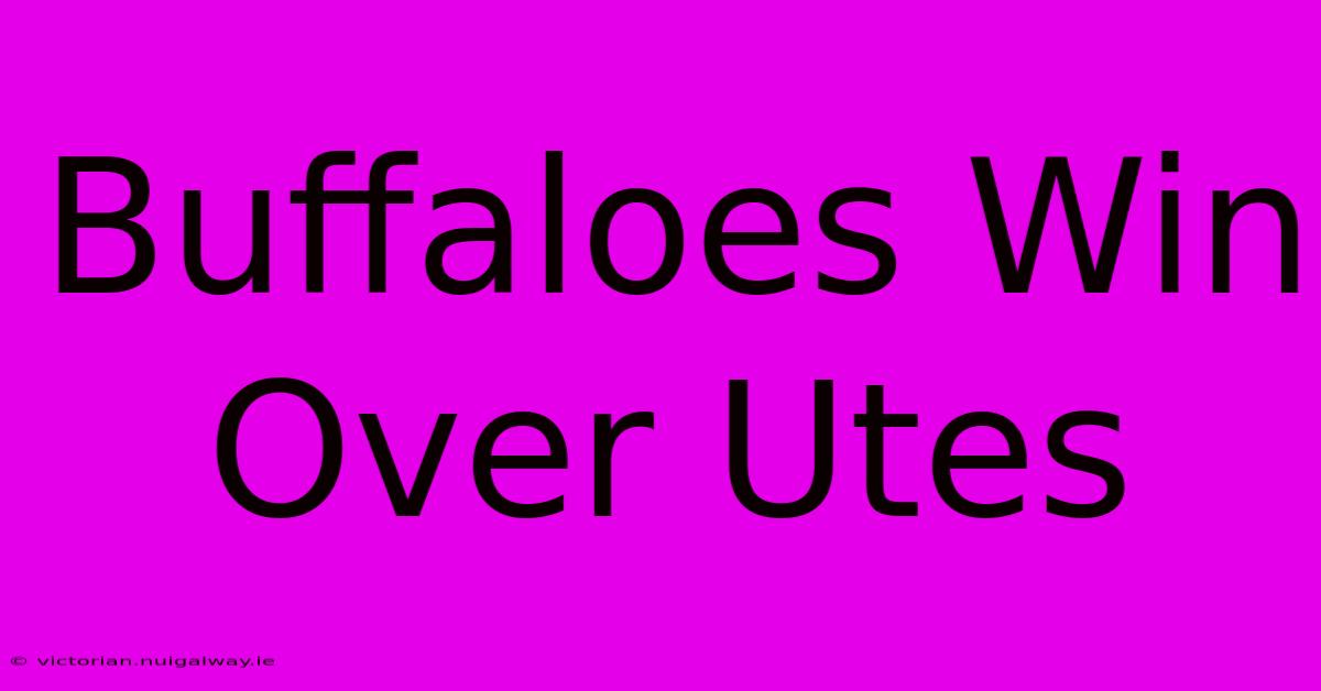 Buffaloes Win Over Utes