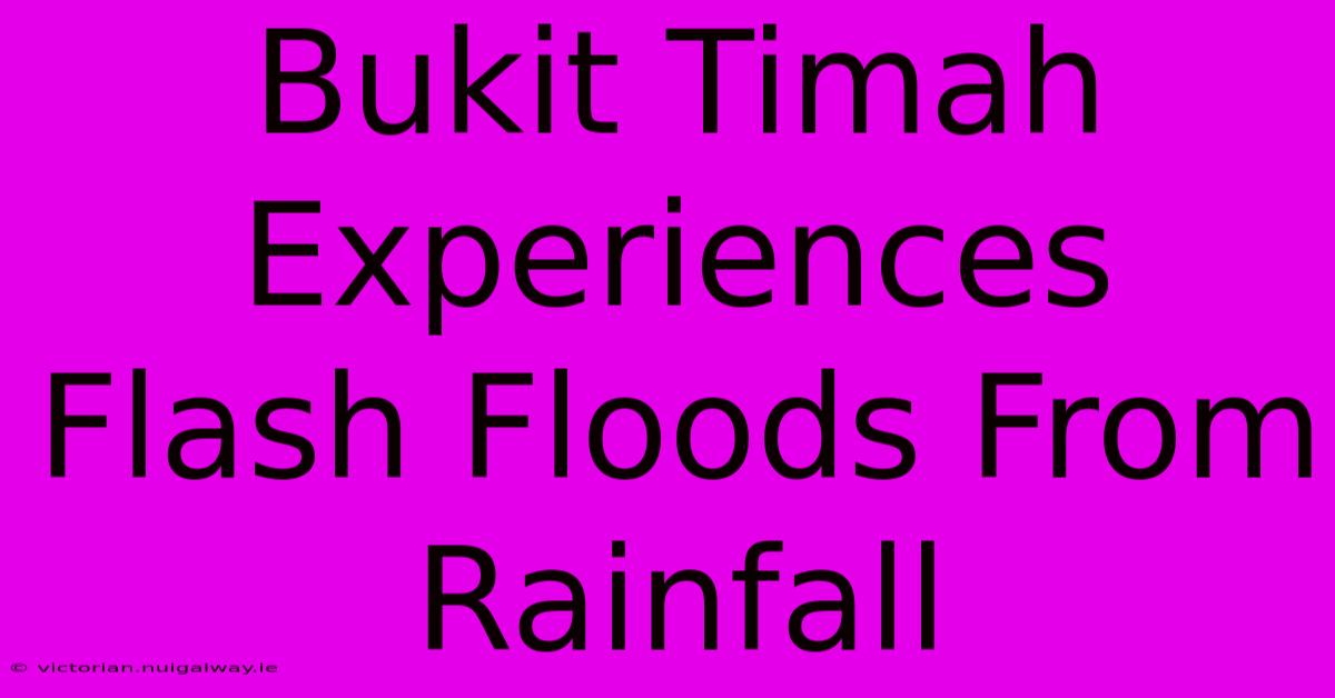 Bukit Timah Experiences Flash Floods From Rainfall