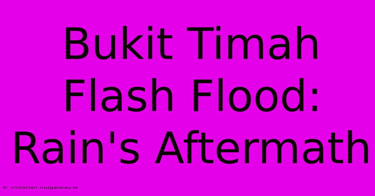 Bukit Timah Flash Flood: Rain's Aftermath